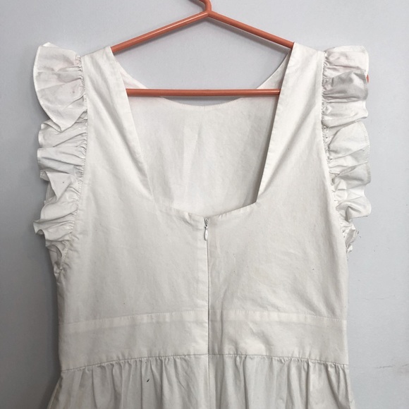 1901 Wide Leg Ruffle Jumpsuit Wht - Picture 3 of 4